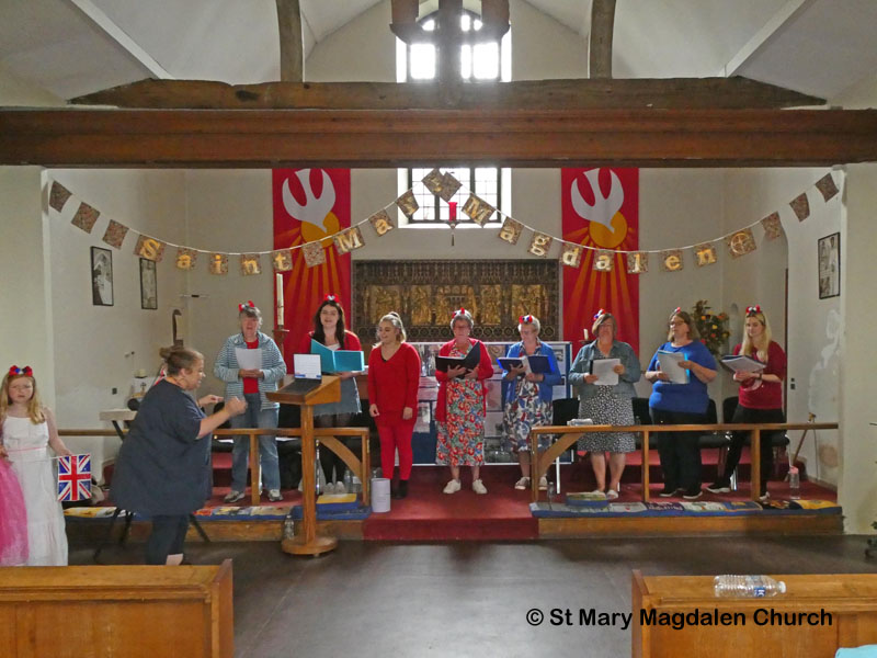 Choir singing in church