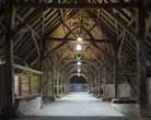 Tithe Barn interior view at Falmer in June 2021