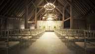 Tithe Barn at Falmer set out for a Wedding Ceremony July 2021