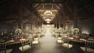 Tithe Barn at Falmer set out for a Wedding Breakfast July 2021
