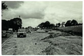 A27 construction just east of Falmer Village in 1978