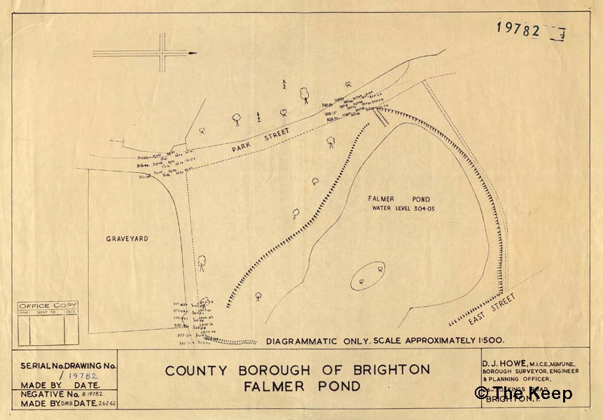 Plan Falmer Pond 1962
