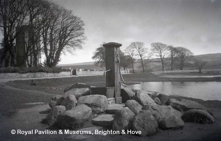 Water pump and pond Falmer c1930