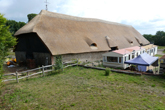 Rethatched Tithe Barn at Falmer on 24 July 2020