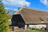 Rethatched Tithe Barn at Falmer on 19 March 2021
