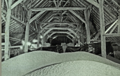 Falmer Tithe Barn interior on 27 November 1974
