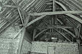 Falmer Tithe Barn interior on 27 November 1974