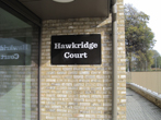 Name Board for new flats on Bates Estate October 2020