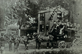 Benjamin Rogers-Tillstone on a horse-drawn carriage in 1890s