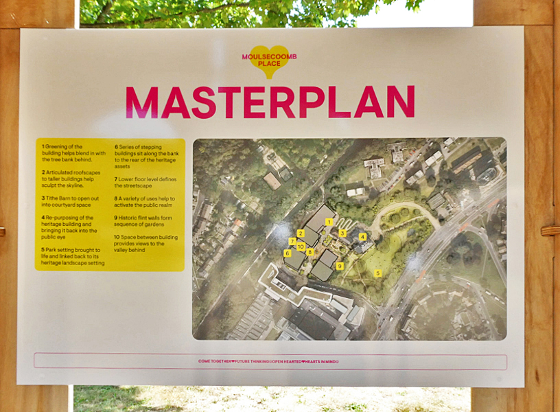 Master Plan display board at Moulsecoomb Place