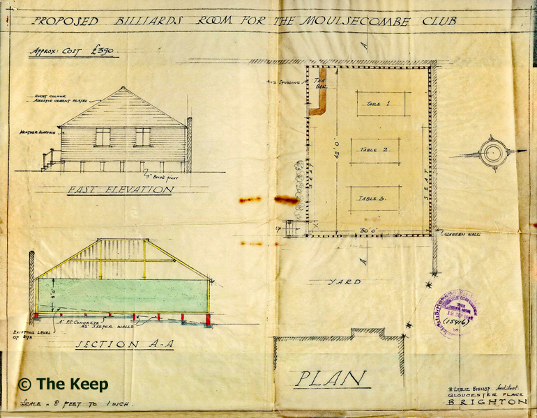 1933 plans for Billiard Room
