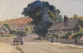 A painting of a street at Stanmer