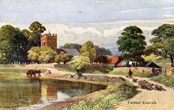 1900c Falmer Church hand painted postcard