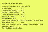 WW2 Memorial Board text