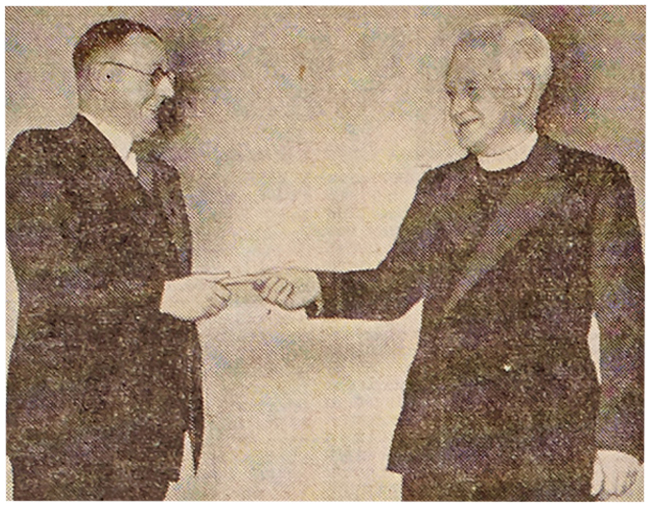 Presentation to rev Bransby Jones