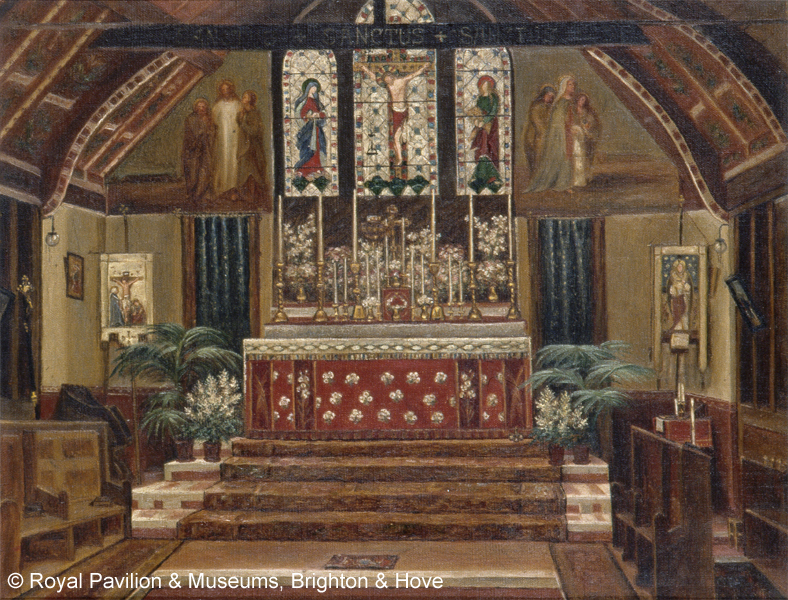 Painting showing Altar in St MM Church in 1892