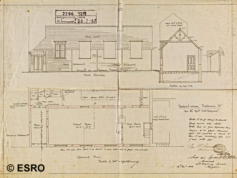 1884 School Plan Tichborne Street