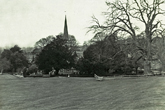 1973 view of Stanmer Church viewed across the pond
