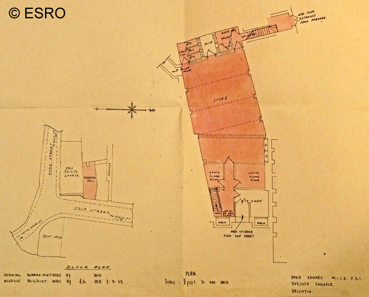 1939 Plan for an air raid shelter in Robertson Hall