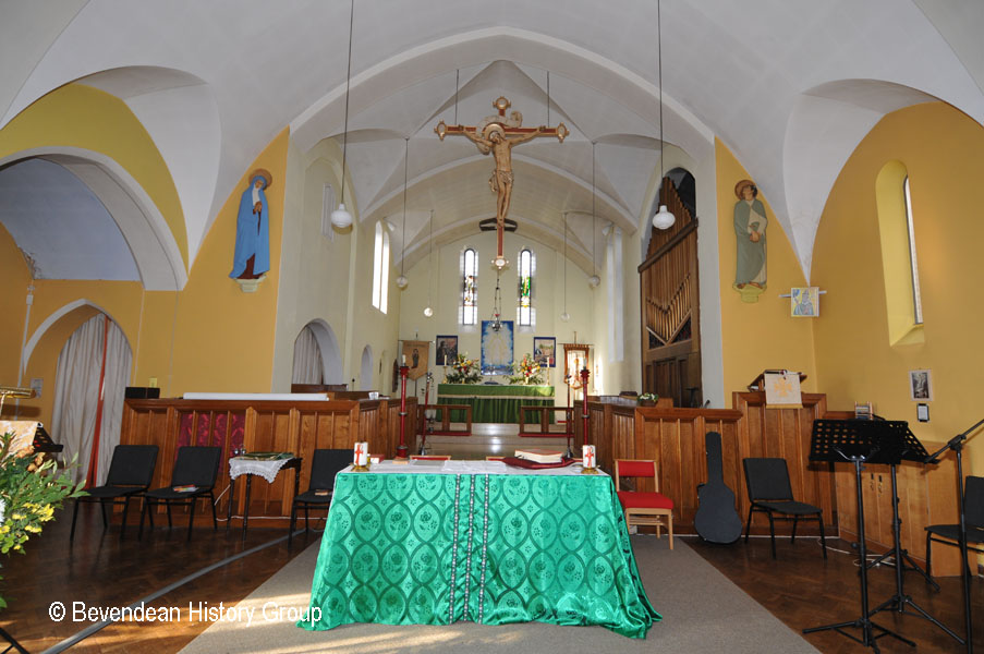 St Cuthman’s Church interior Nave towards the Altar Feb 2011