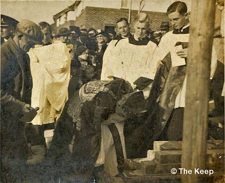 Foundation Stone St Cuthmans Church 9 Oct 1937