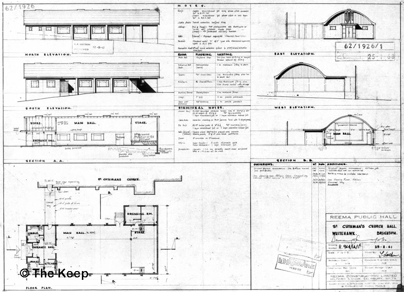 St Cuthmans Church Hall plan 6 November 1962