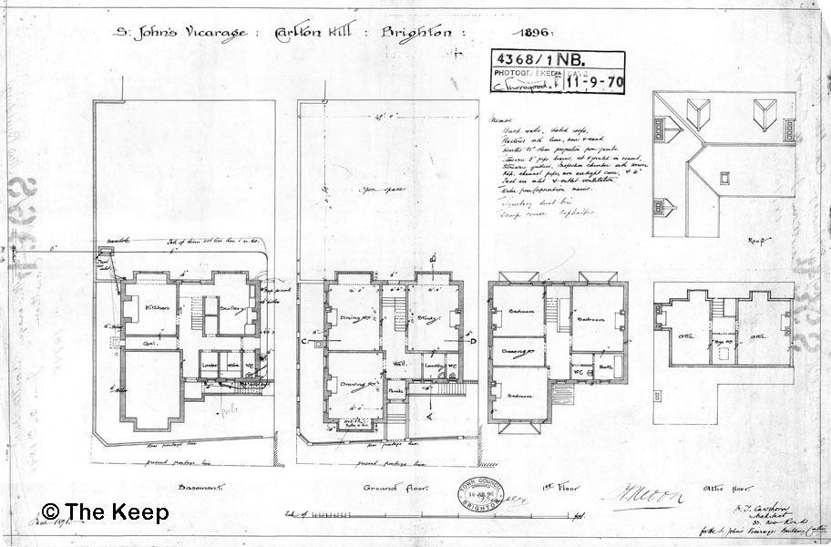 Floor plans for the vicarage for St John’s Church