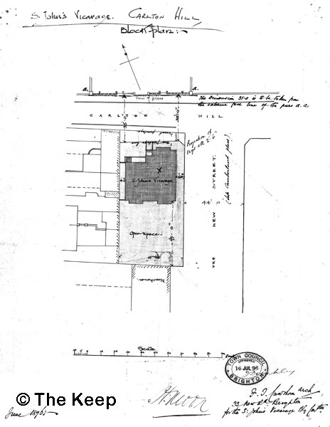Block plan for the vicarage for St John’s Church