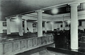 St John's Church, interior view showing gallery c1950