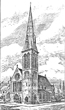 Drawing of St Matthew's Church in 1888, the Tower was never completed
