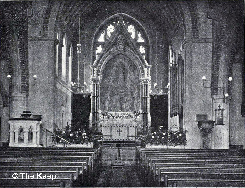 St Saviours Church towards the Sanctuary c1915