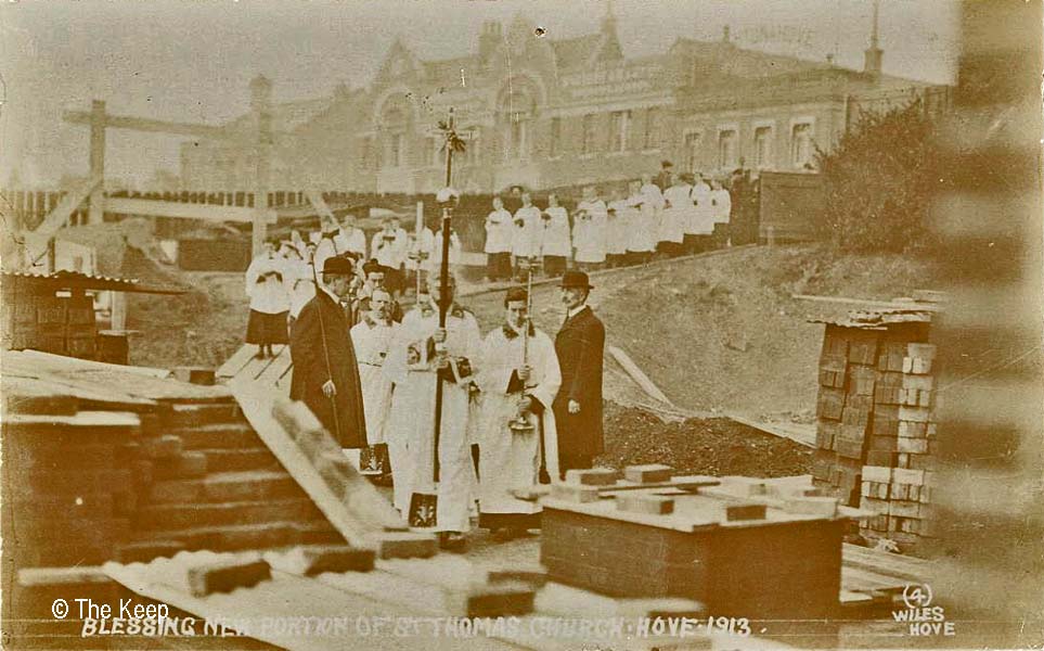 Blessing new portion of church 1913. PAR 397/7/2/3