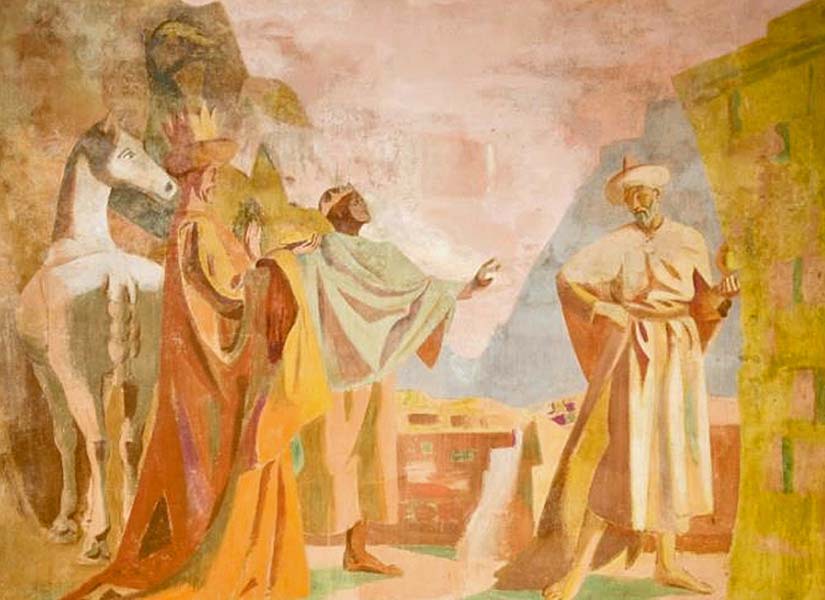 The Magi on wall of St Wilfrid's Church