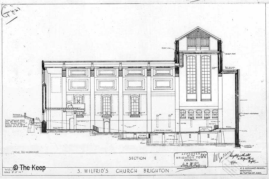 Elevation drawing St Wilfrids Church 8 Nov 1932
