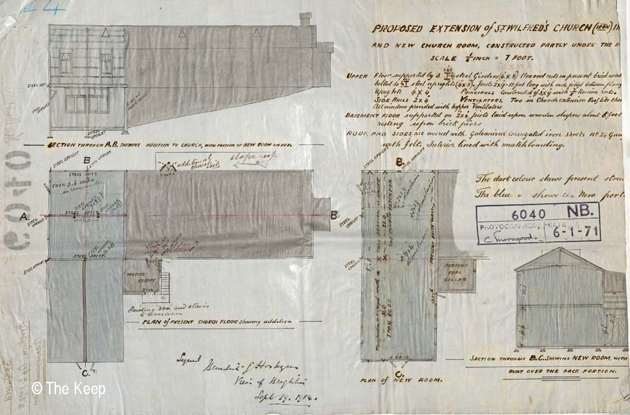 Plan for extension to Iron Church of St Wilfrid