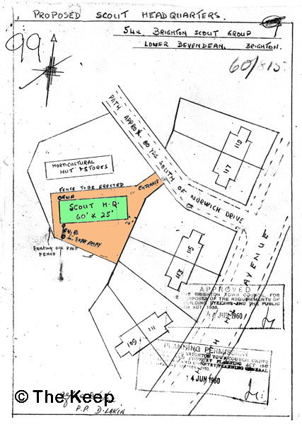 Position of Scout Hut at Bevendean