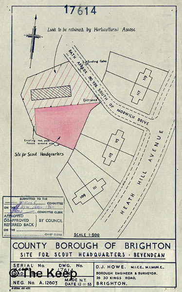 Plan showing site for Scout Hut