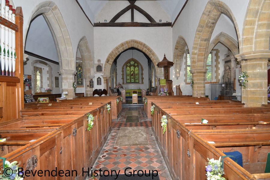 Chiddingly Church interior towards East end