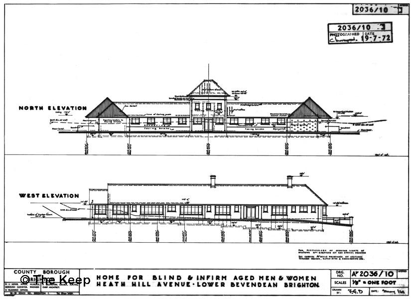 Plan showing the north and west elevations dated May 1962