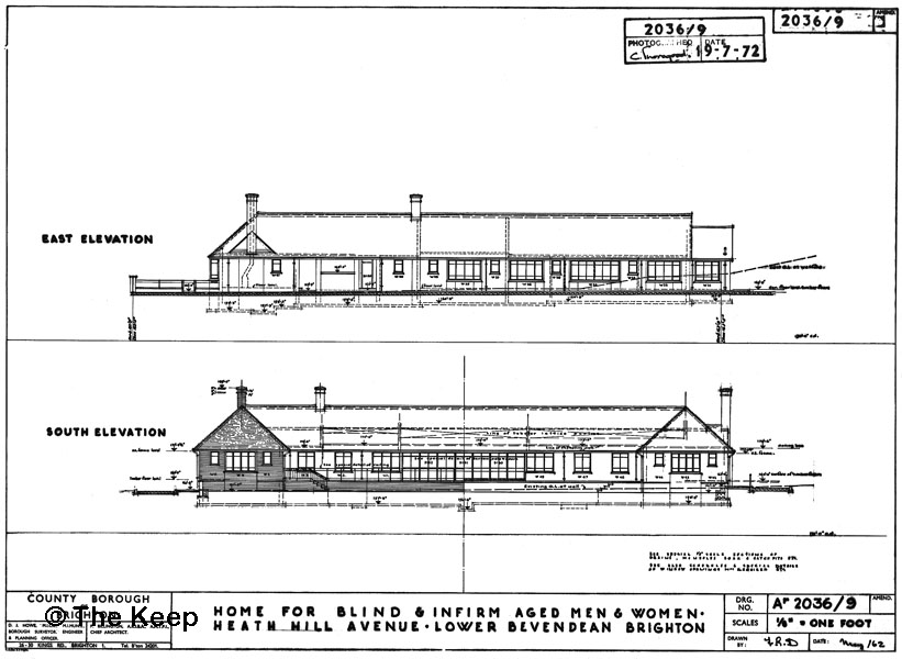 Plan showing the east and south elevations dated May 1962