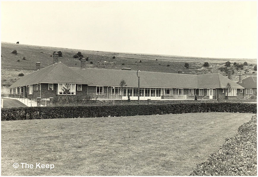 Heather Lodge once completed viewed from Lower Bevendean Avenue c1964