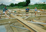 Work begins on the final four houses in August 1998