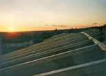 A view over the roofs towards the setting sun November 1998