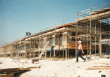 Houses with scaffolding round them March 1999