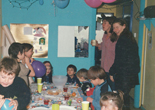 The children enjoying Christmas in the creche Dec 1999
