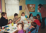 The children enjoying Christmas in the creche Dec 1999