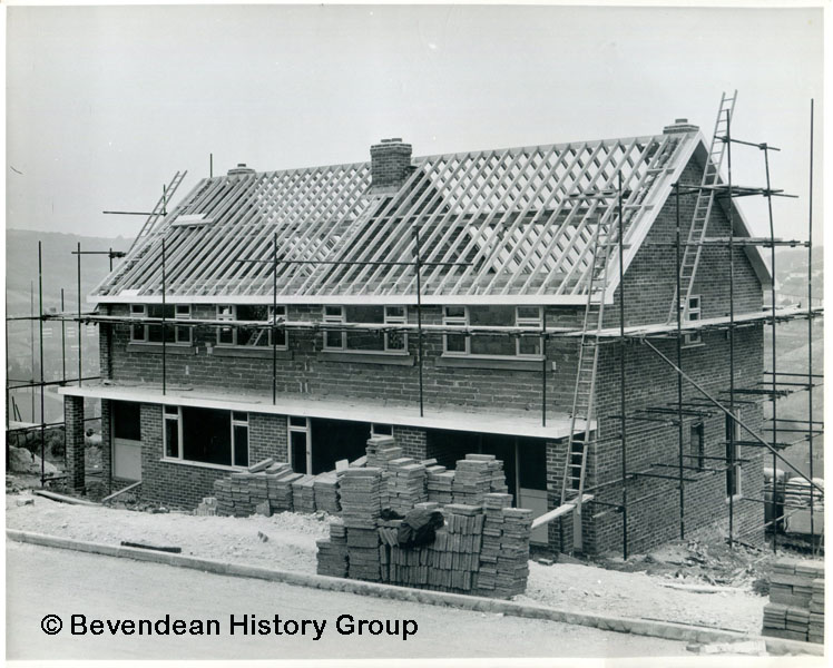 Construction of House Roofs taken in August 1961