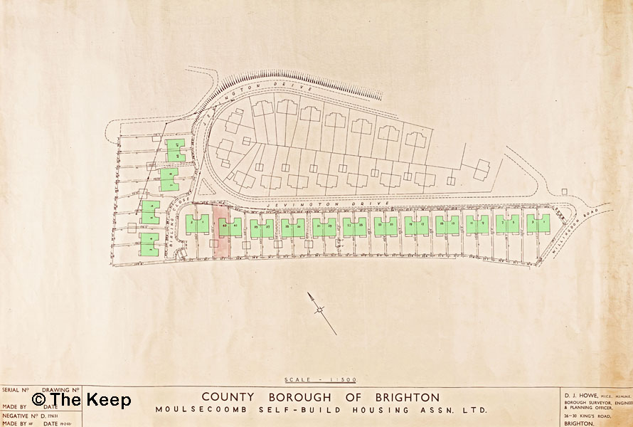 Plan of layout of 32 semi detached bungalows