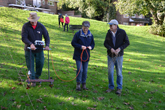 Pete Tolgate and assistants taking readings