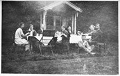 1930s Party in Garden by Summer House